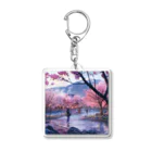 AQUAMETAVERSEの満開の桜を鑑賞する私 アメジスト 2846 Acrylic Key Chain