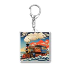 日本の風景 COOL JAPANの日本の風景:SL 蒸気機関車、Japanese senery:SL Steam locomotive Acrylic Key Chain