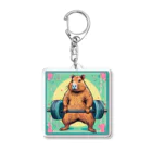 カピパーラ🐻のバーベルをしてるカピバラ♪ Acrylic Key Chain