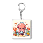 げんきいっぱいのイカ清掃 Acrylic Key Chain