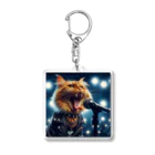 adarahのヘビメタシャウト猫 Acrylic Key Chain