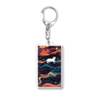 AQUAMETAVERSEの宇宙で遊んでる白猫 アメジスト 2846 Acrylic Key Chain