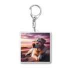 AQUAMETAVERSEのサングラスをかけた、かわいい犬 Marsa 106 Acrylic Key Chain