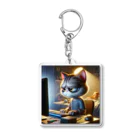 ARIES-TEREAの仕事中のかわいい猫 Acrylic Key Chain