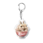 うさぎのうみちゃんねるショップのPets for You作品〜お茶わんうみ（赤ちゃんVer.） Acrylic Key Chain