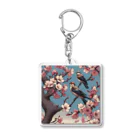 ウェブエンパイアの桜と雀（Cherry blossom & sparrow)  01 Acrylic Key Chain