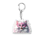 KVM｜kitten ＊ venetian-maskの仮面のチンチラペルシャ (透過/面孔) Acrylic Key Chain