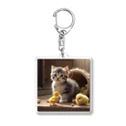 だんのんの可愛いヒヨコと猫ママ Acrylic Key Chain