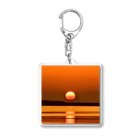 Okhotsk_scenery オホーツクの魅力お伝えし隊のサロマ湖のまん丸夕日 Acrylic Key Chain