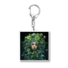 AQUAMETAVERSEのグリーン好きの女性　なでしこ1478 Acrylic Key Chain