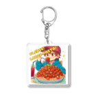 HOMMA-AZARASHIのパスタを楽しむ男の子 Acrylic Key Chain