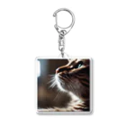 feliceの窓辺で風を感じている猫 Acrylic Key Chain