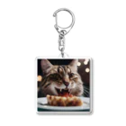 feliceのごはんを食べている猫 Acrylic Key Chain