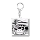 archifrogの落水荘風の建築物に佇むカエル Acrylic Key Chain