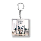 サウナマッチョの筋トレパンダ　Leg Day Acrylic Key Chain