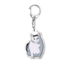 手書きイラストで猫ミームのhuhcat Acrylic Key Chain