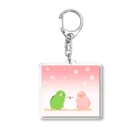 ぽっぽこ本舗の三色インコ Acrylic Key Chain