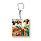 日本の風景 COOL JAPANの日本の風景:談笑している舞妓さん、Japanese scenery: Maiko chatting Acrylic Key Chain