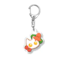 きょううんRRR・SUZURI支店のネコさん目玉焼きとタコさんウインナー Acrylic Key Chain