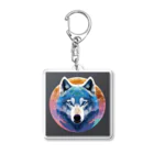 AI-factoryの銀河と青い目の狼 Acrylic Key Chain