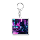 PT @ key-_-bouのミドルマネージャー猫（ネオパンク） Acrylic Key Chain