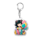 90'sタイムスリップ文具店の80'sバルーン少女① Acrylic Key Chain