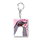 suke-maruruのペンギンと桜の木 Acrylic Key Chain