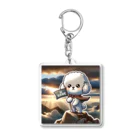 keikei5のトイプードルの勇敢な姿勢 Acrylic Key Chain