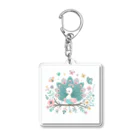 J-Peacockのカラフルな孔雀の幼鳥 Acrylic Key Chain