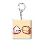 kawaii和食のおにぎりVS食パンの戦い Acrylic Key Chain