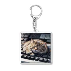 Ruru1の猫とキーボード Acrylic Key Chain