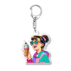 90'sタイムスリップ文具店の90'sアイス少女① Acrylic Key Chain