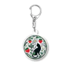 Green__teaのStrawberry field and black cat Acrylic Key Chain