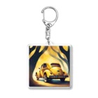 雑貨屋猫布団の黄色の外車 Acrylic Key Chain