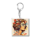 Grazing Wombatのfunky Lady 60's style Acrylic Key Chain