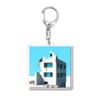 Buildingsの廃墟とスカイブルー Acrylic Key Chain