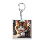 oz-chanの何かしようとしてる猫 Acrylic Key Chain