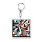 オーロラの里のジオメトリック・フューチャー3 Acrylic Key Chain