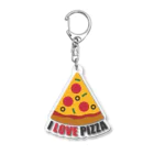 お絵かき屋さんのピザ（I LOVE PIZZA） アクリルキーホルダー