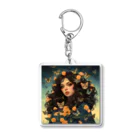 AQUAMETAVERSEの花と女と猫　なでしこ1478 Acrylic Key Chain