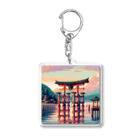 Pixel Art Goodsの厳島神社（pixel art） Acrylic Key Chain