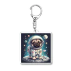 wonderfulの宇宙飛行士パグ Acrylic Key Chain