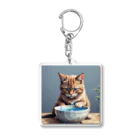 nekoと鉄の水を飲んでいる猫 Acrylic Key Chain