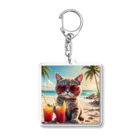 syun78のお店のバカンス猫 Acrylic Key Chain