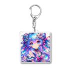 おでけけのおでかけの派手髪女の子 Acrylic Key Chain