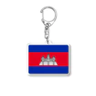 お絵かき屋さんのカンボジアの国旗 Acrylic Key Chain