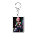 adultistのサイバー ピンクセクシーガール Acrylic Key Chain