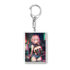 adultistのサイバーピンクセクシーガール Acrylic Key Chain