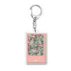 Lutrinaeのモンステラ / Monstera × Music Player Pink【縦長】 Acrylic Key Chain