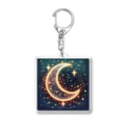 moonlightcatのキラキラ輝くお月様 Acrylic Key Chain